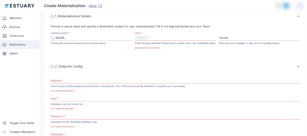 PostgreSQL to MySQL - Materialization Details