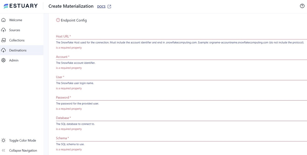 MariaDB to Snowflake - Materialization Details