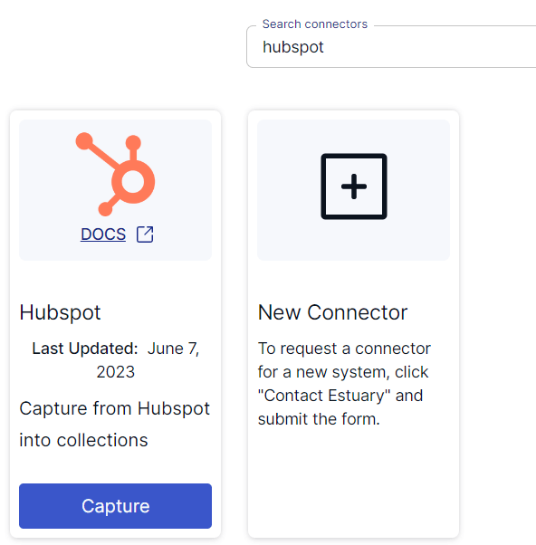 Hubspot connector search result