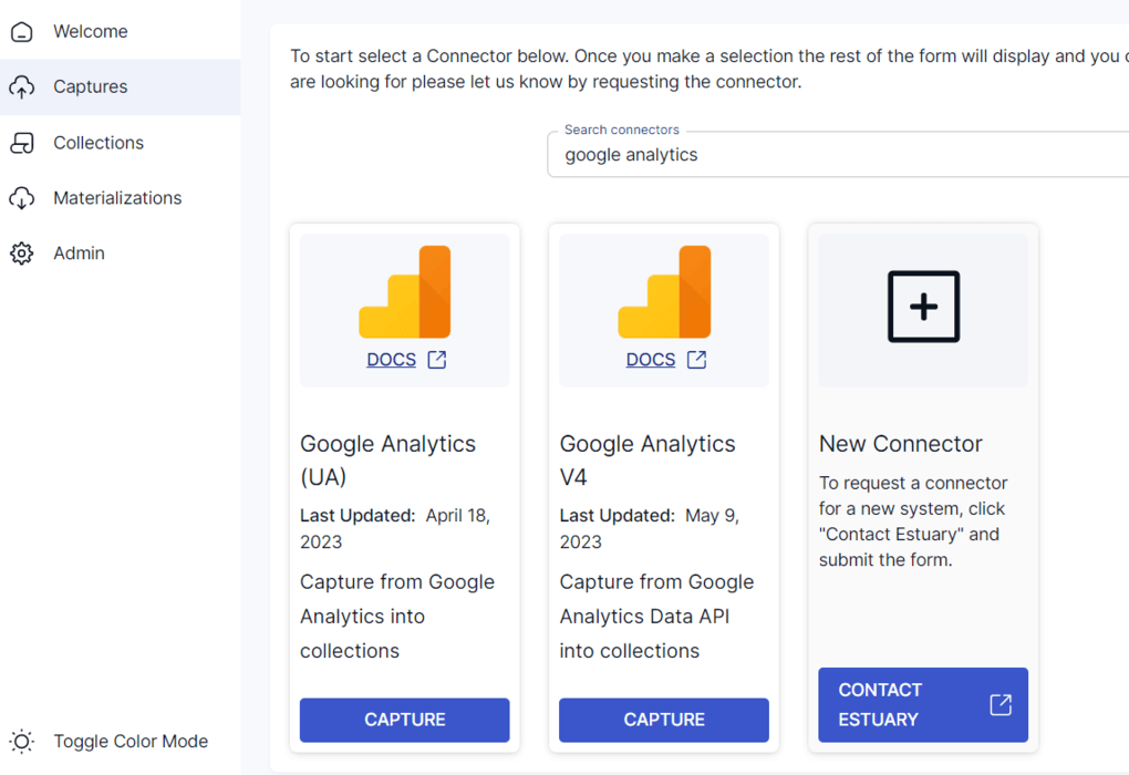 google analytics to bigquery --GA connector search result