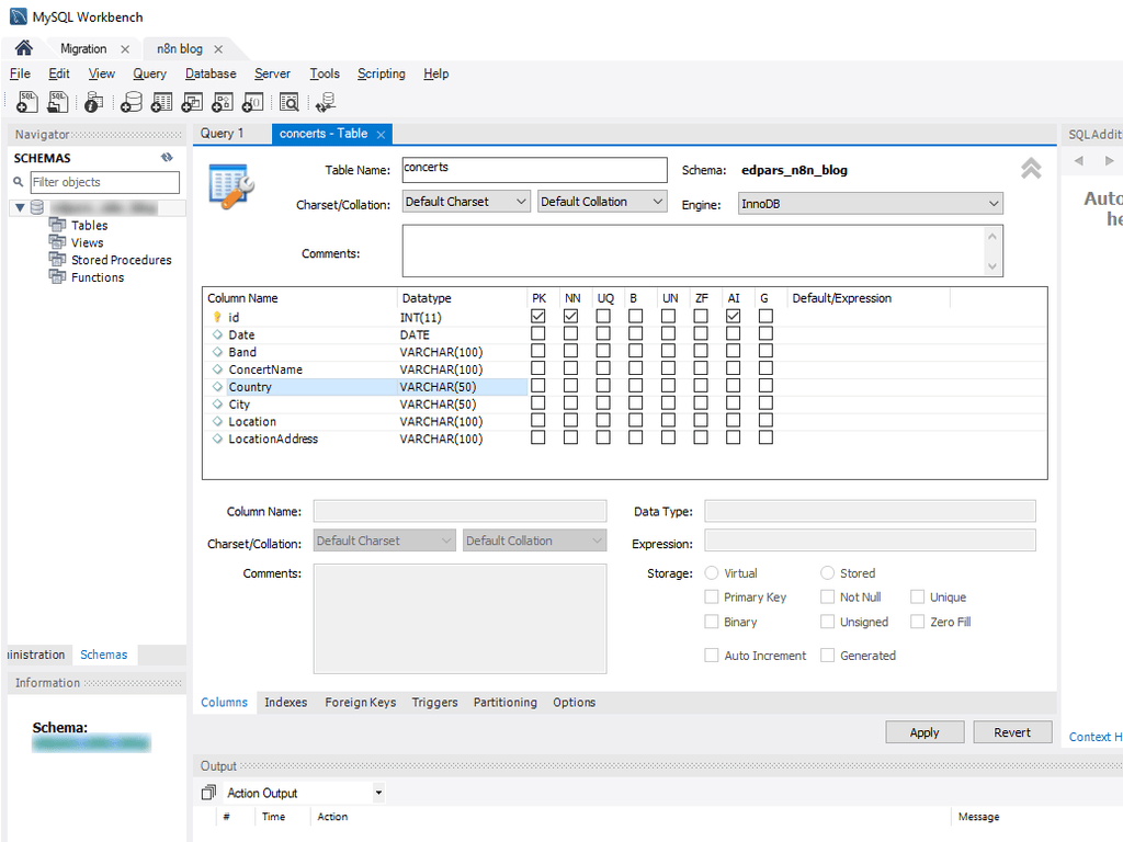 Airtable to MySQL - Concepts - Table