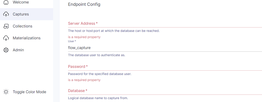 sql server to redshift - endpoint config