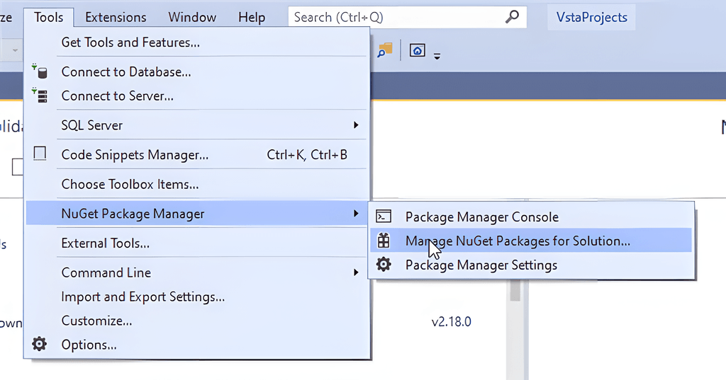 SQL Server to MongoDB - Menu for downloading packages