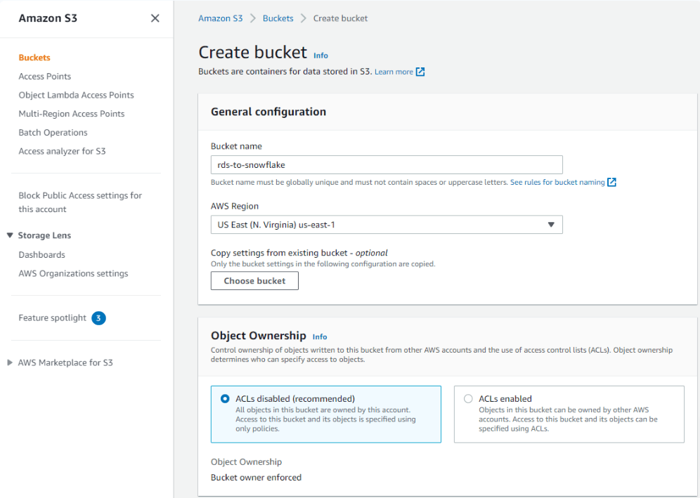 Amazon RDS to Snowflake