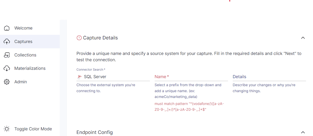 sql server to redshift - name capture